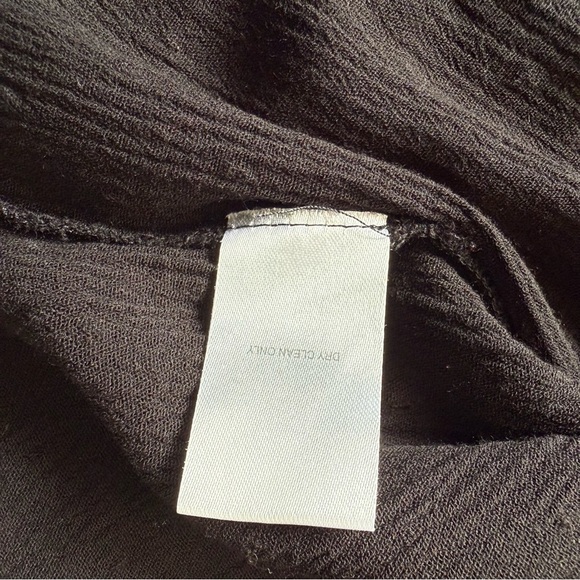 Boho Peasant Embroidered Swiss Dot Short Cap Sleeve Black Top Size Medium - Picture 8 of 10